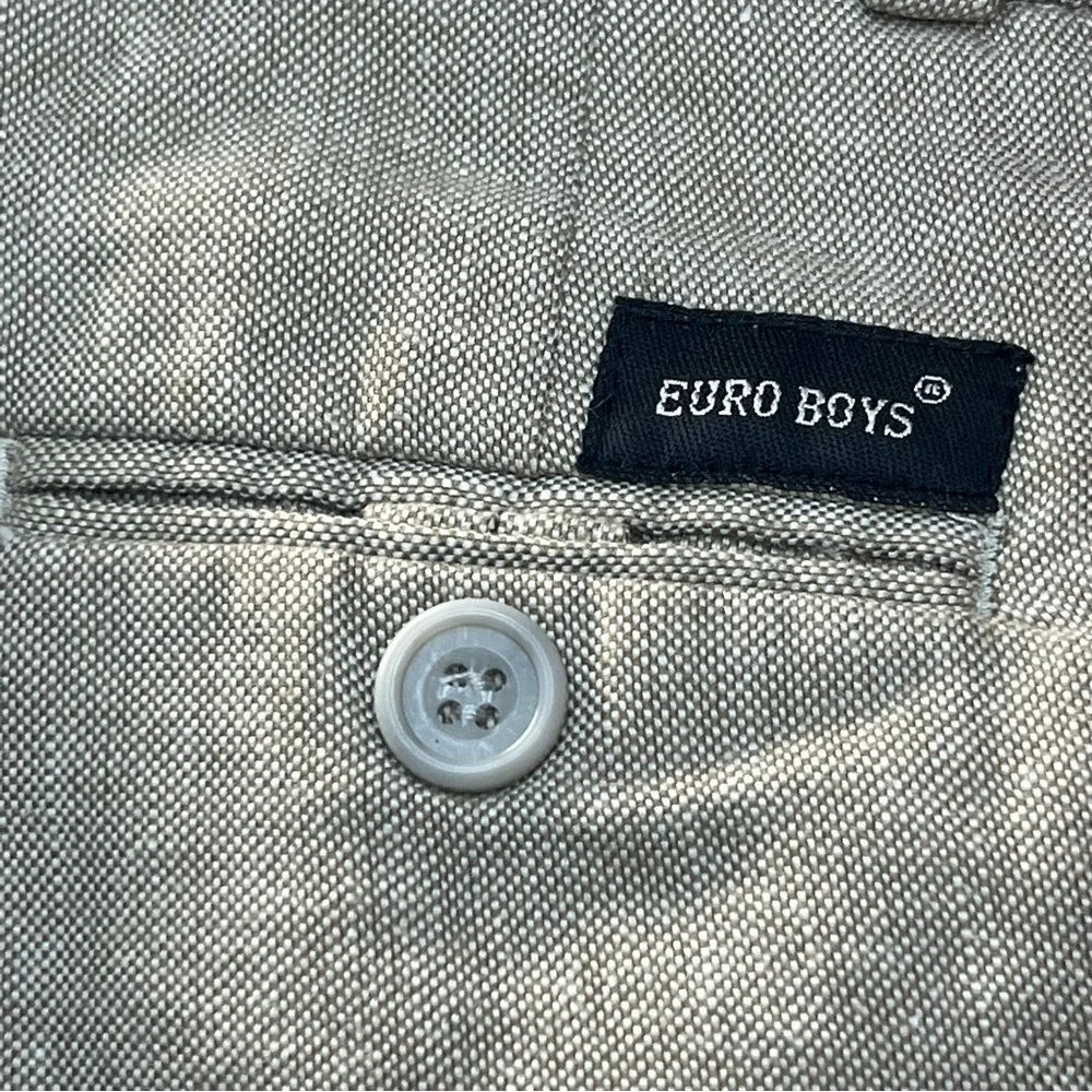 Euro boys beige linen blend shorts